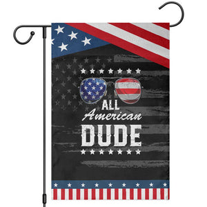 Funny All American Dude 4th Of July Garden Flag Family Matching Sunglasses TS11 Distressed Black Blue Print Your Wear