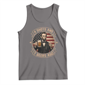 Abraham Lincoln 4 Shots and 7 Beers Ago Beer Drinking Tank Top