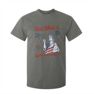 Red White and Not Really Feeling It T Shirt For Kid 4th of July Feminist Statue Of Liberty