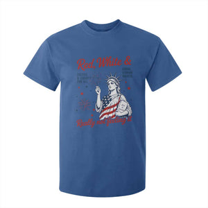 Red White and Not Really Feeling It T Shirt For Kid 4th of July Feminist Statue Of Liberty