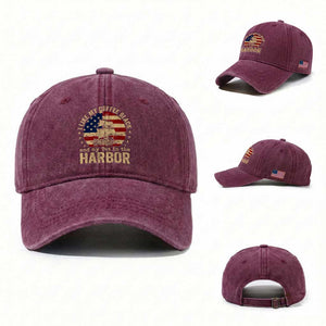 I Like My Coffee Black And My Tea In The Harbor Washed Cotton Baseball Cap Funny US History