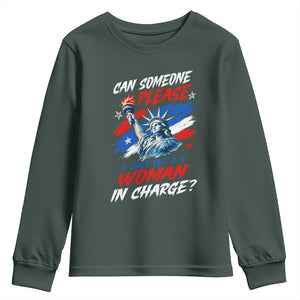 Can Someone Please Just Put A Woman in Charge Youth Sweatshirt 4th of July Feminist