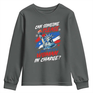 Can Someone Please Just Put A Woman in Charge Youth Sweatshirt 4th of July Feminist