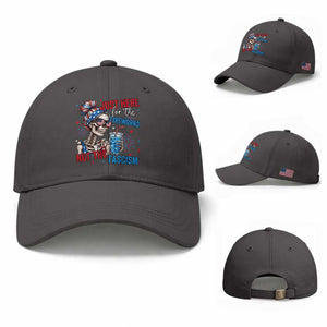 Just Here For The Fireworks Not The Fascism Baseball Cap Funny Skeleton 4th of July