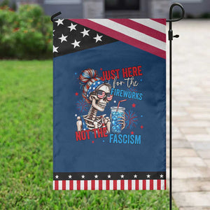 Just Here For The Fireworks Not The Fascism Patriotic Garden Flag Funny Skeleton 4th of July TS11 Classic Blue Black Print Your Wear