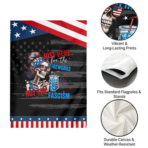 Just Here For The Fireworks Not The Fascism Patriotic Garden Flag Funny Skeleton 4th of July TS11 Print Your Wear