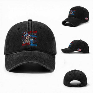 Just Here For The Fireworks Not The Fascism Washed Cotton Baseball Cap Funny Skeleton 4th of July