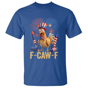 F Caw F 4th of July T Shirt Funny Rooster Meme American Flag Fireworks