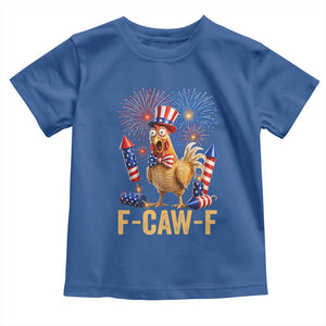 F Caw F 4th of July Toddler T Shirt Funny Rooster Meme American Flag Fireworks