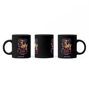 F Caw F 250 Years 1776 2026 Coffee Mug Funny Patriotic Rooster Meme Fireworks