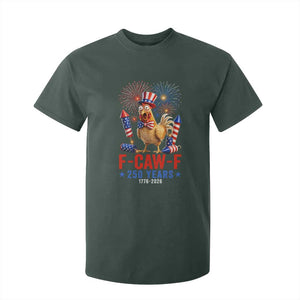 F Caw F 250 Years 1776 2026 T Shirt For Kid Funny Patriotic Rooster Meme Fireworks