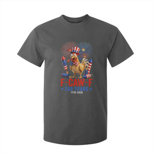 F Caw F 250 Years 1776 2026 T Shirt For Kid Funny Patriotic Rooster Meme Fireworks