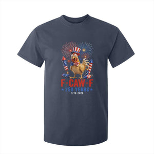 F Caw F 250 Years 1776 2026 T Shirt For Kid Funny Patriotic Rooster Meme Fireworks
