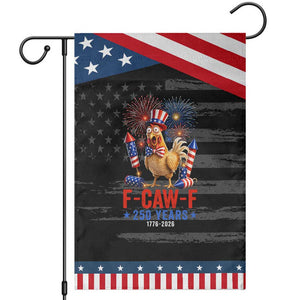 F Caw F 250 Years 1776 2026 Patriotic Garden Flag Funny Rooster Meme Fireworks TS11 Distressed Black Blue Print Your Wear