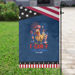 F Caw F 250 Years 1776 2026 Patriotic Garden Flag Funny Rooster Meme Fireworks TS11 Classic Blue Black Print Your Wear