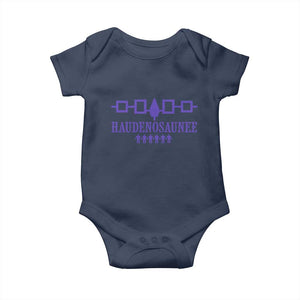 Native American Haudenosaunee Iroquois Nation Flag Baby Onesie TS11 Navy Print Your Wear