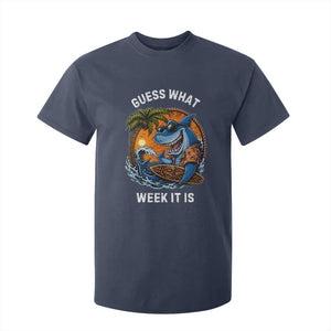 Funny Shark Guess What Week It Is T Shirt For Kid Shark Awareness Summer Vacation
