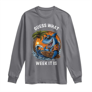 Funny Shark Guess What Week It Is Long Sleeve Shirt Shark Awareness Summer Vacation