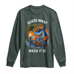 Funny Shark Guess What Week It Is Long Sleeve Shirt Shark Awareness Summer Vacation