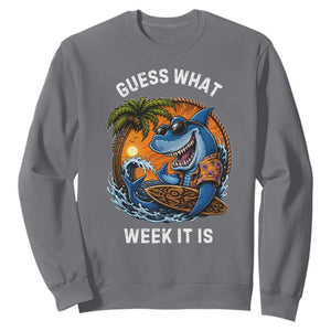 Funny Shark Guess What Week It Is Sweatshirt Shark Awareness Summer Vacation