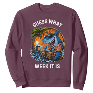 Funny Shark Guess What Week It Is Sweatshirt Shark Awareness Summer Vacation