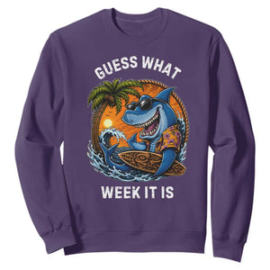 Funny Shark Guess What Week It Is Sweatshirt Shark Awareness Summer Vacation