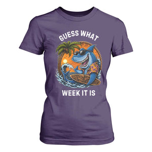 Funny Shark Guess What Week It Is T Shirt For Women Shark Awareness Summer Vacation