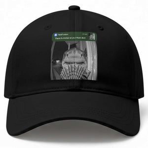 There is Motion at Your Front Door Funny Shark Motion Meme Baseball Cap