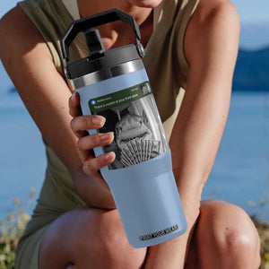 There is Motion at Your Front Door Funny Shark Motion Meme Flip Straw Tumbler
