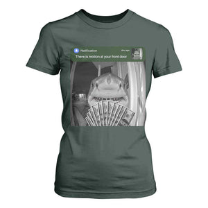 There is Motion at Your Front Door Funny Shark Motion Meme T Shirt For Women