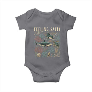 Feeling Salty Shark Lover Vintage Ocean Life Baby Onesie