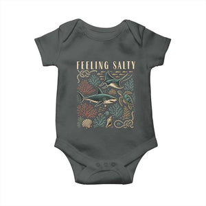 Feeling Salty Shark Lover Vintage Ocean Life Baby Onesie
