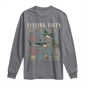 Feeling Salty Shark Lover Vintage Ocean Life Long Sleeve Shirt
