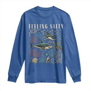 Feeling Salty Shark Lover Vintage Ocean Life Long Sleeve Shirt