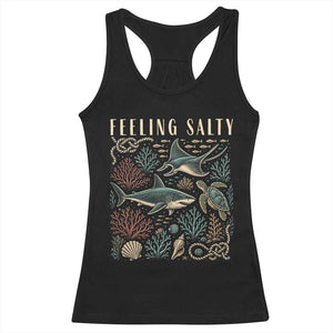 Feeling Salty Shark Lover Vintage Ocean Life Racerback Tank Top