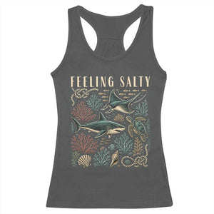Feeling Salty Shark Lover Vintage Ocean Life Racerback Tank Top