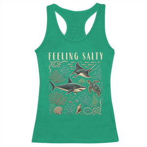 Feeling Salty Shark Lover Vintage Ocean Life Racerback Tank Top