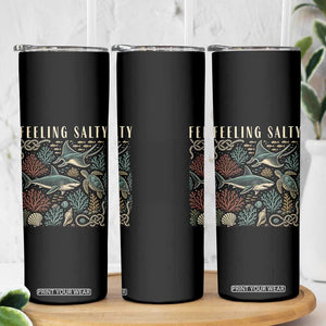Feeling Salty Shark Lover Vintage Ocean Life Skinny Tumbler
