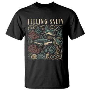 Feeling Salty Shark Lover Vintage Ocean Life T Shirt
