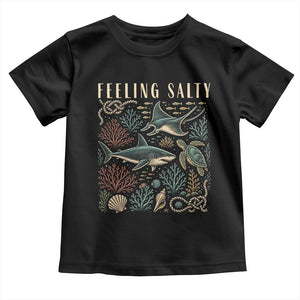 Feeling Salty Shark Lover Vintage Ocean Life Toddler T Shirt