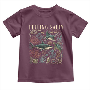 Feeling Salty Shark Lover Vintage Ocean Life Toddler T Shirt