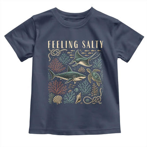 Feeling Salty Shark Lover Vintage Ocean Life Toddler T Shirt
