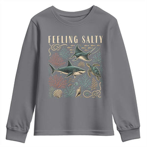 Feeling Salty Shark Lover Vintage Ocean Life Youth Sweatshirt