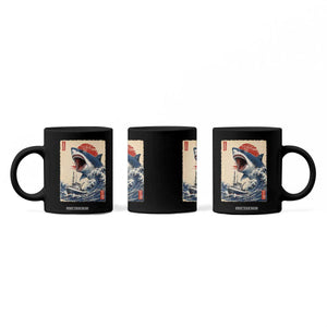 Megalodon Shark Japanese Vintage Graphic Ukiyo e Art Coffee Mug