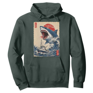 Megalodon Shark Japanese Vintage Graphic Ukiyo e Art Hoodie