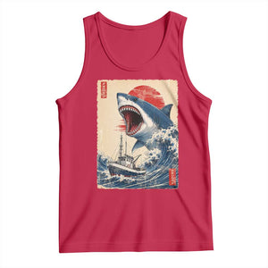 Megalodon Shark Japanese Vintage Graphic Ukiyo e Art Tank Top