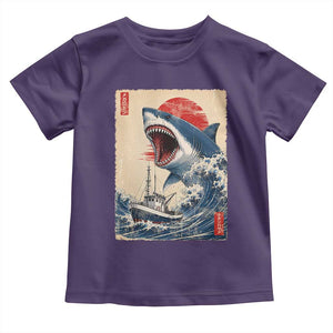 Megalodon Shark Japanese Vintage Graphic Ukiyo e Art Toddler T Shirt