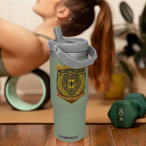 German Heritage Pride Flip Straw Tumbler Deutschland Stolz Treue Tradition Meine Heimat Meine Liebe TS11 One Size: 30 oz Moss Green Print Your Wear