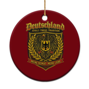 German Heritage Pride Ceramic Ornament Deutschland Stolz Treue Tradition Meine Heimat Meine Liebe TS11 1pc Red Print Your Wear