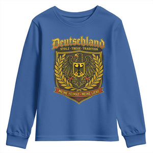 German Heritage Pride Youth Sweatshirt Deutschland Stolz Treue Tradition Meine Heimat Meine Liebe TS11 Royal Blue Print Your Wear